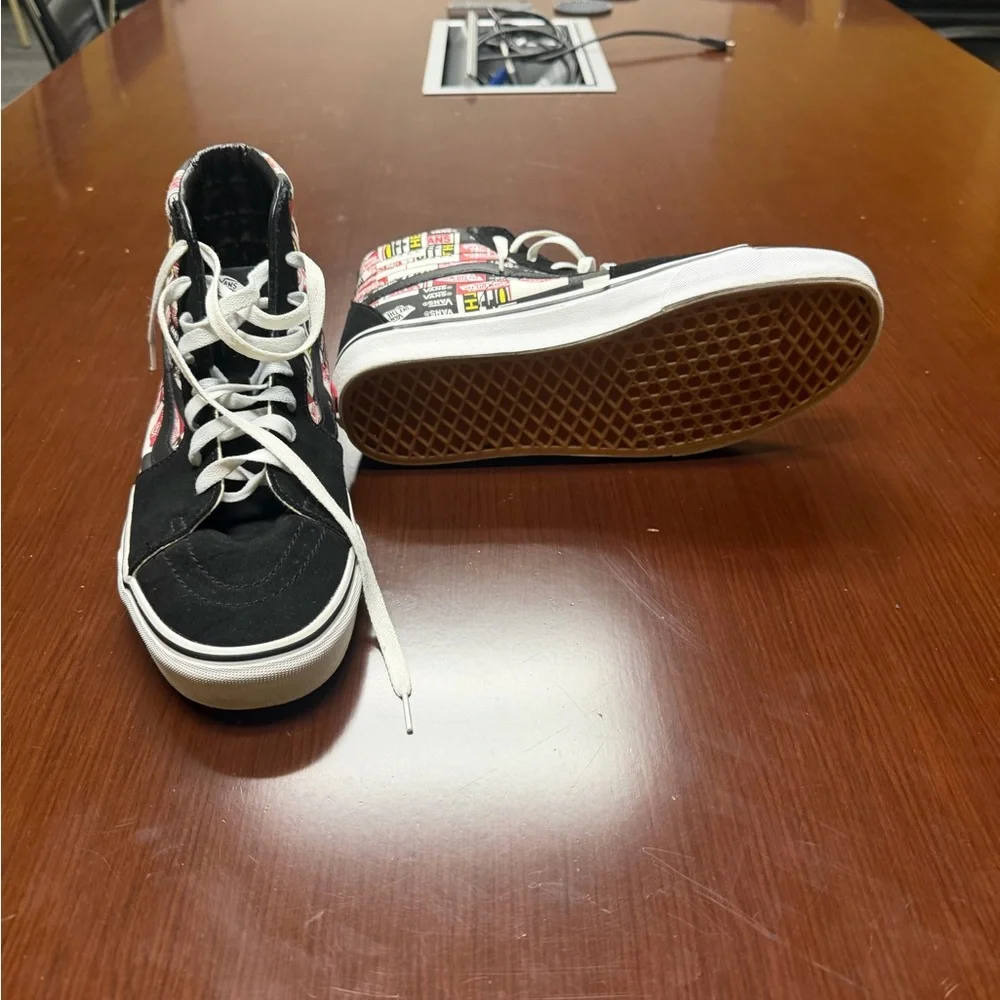 Vans Kids High-Top Sneakers - Black, White, and Red